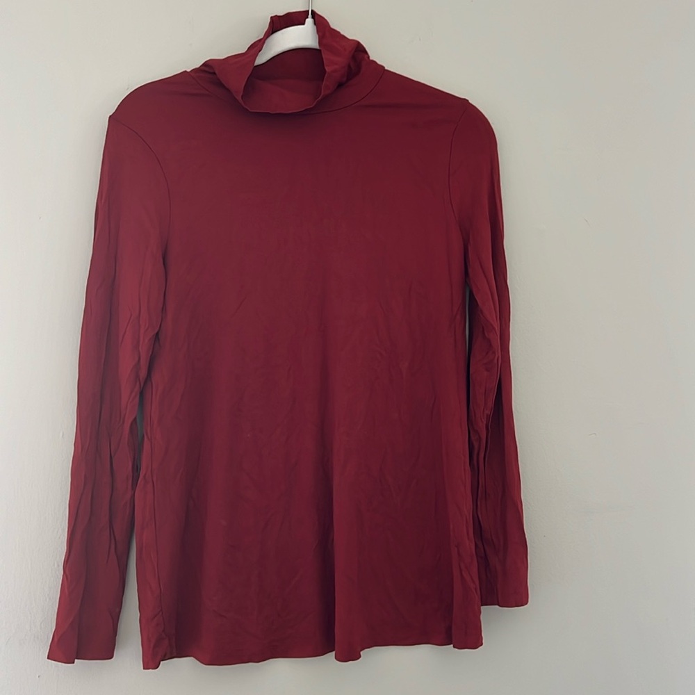 Asos Maternity Red Turtleneck Long Sleeve Top Size 8